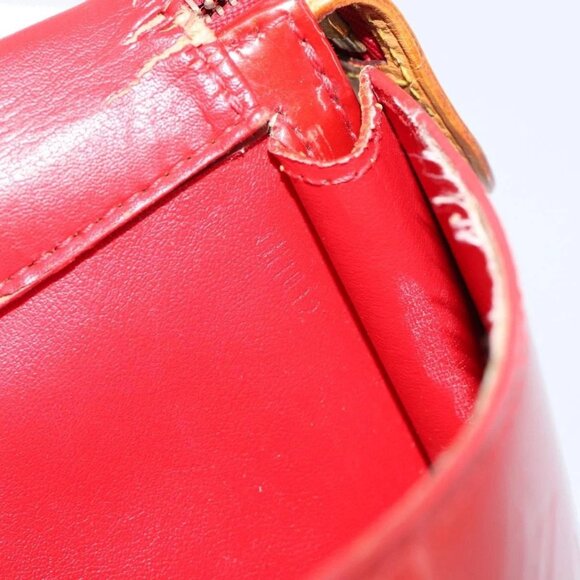 LOUIS VUITTON Monogram Vernis Motto Accessory Pouch Red M91137 LV Auth gh1058 - Picture 15 of 16